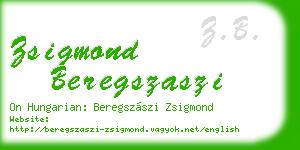 zsigmond beregszaszi business card